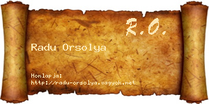 Radu Orsolya névjegykártya